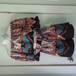 Peasant Crop Top Matching Short Set